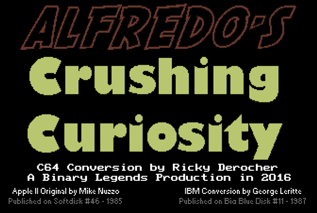 Alfredo’s Crushing Curiosity (2016, Ricky Derocher)